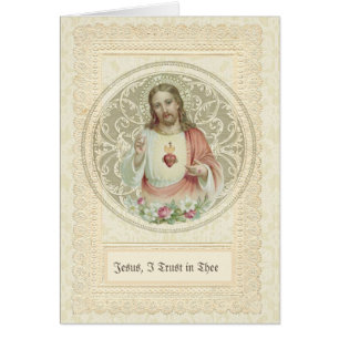 Catholic Jesus Religious Sacred Heart Prayer Cards