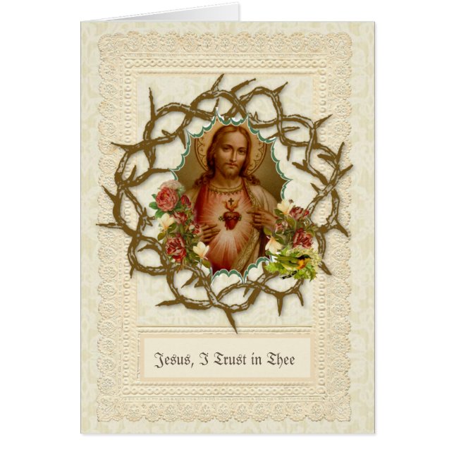 Catholic Jesus Sacred Heart Religious Floral (Front)