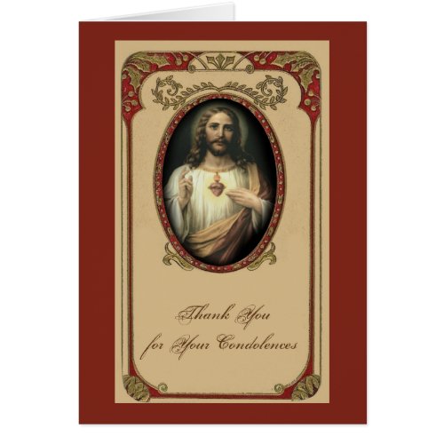 Catholic Jesus Sympathy Holy Card Thank You