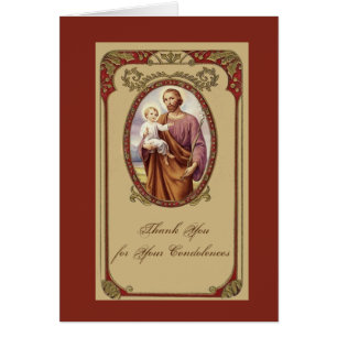 Catholic Jesus Sympathy Holy Card Thank You