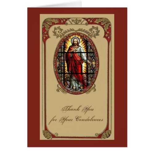 Catholic Jesus Sympathy Holy Card Thank You