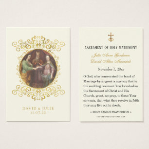 Catholic Joseph and Mary Wedding Prayer Card