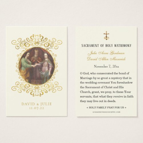Catholic Joseph and Mary Wedding Prayer Card