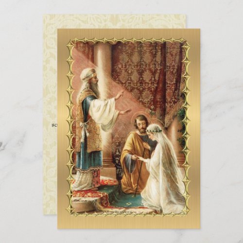Catholic Lace Gold Wedding Invitations
