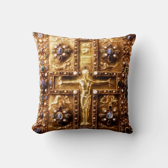 Catholic Landau Gospels Throw Pillow (Front)
