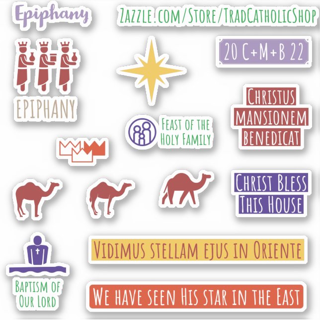 Catholic Latin Three Kings Illustrations Planner Sticker (Front)