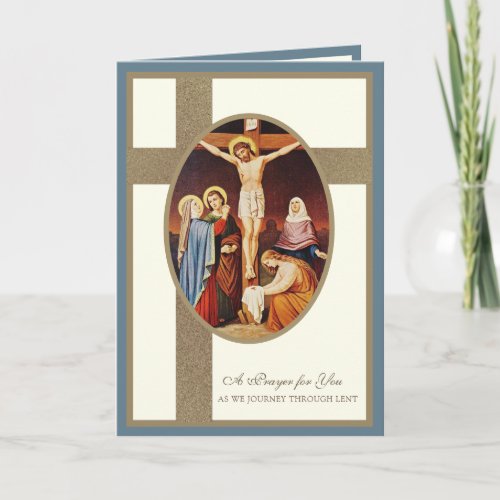Catholic Lent Crucifixion Jesus Virgin Mary Card