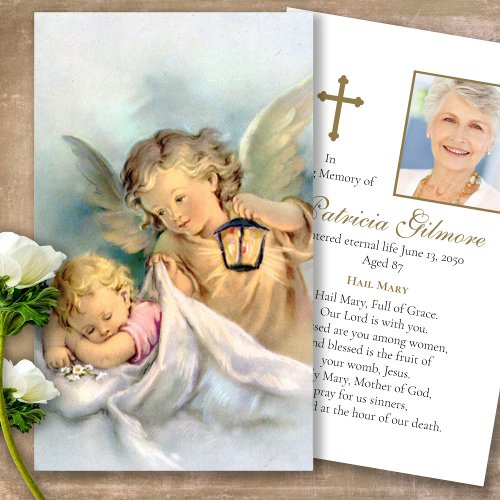 Catholic Loss Angels Funeral Prayer Sympathy Cards