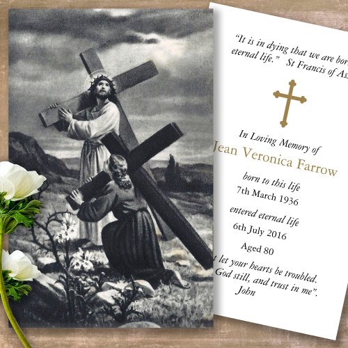 Catholic Loss Jesus Funeral Prayer Sympathy Cards