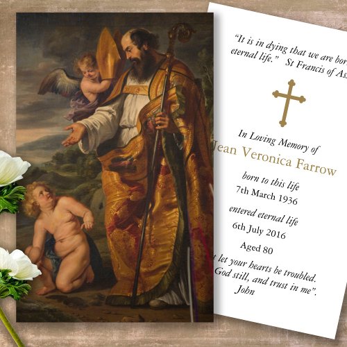Catholic Loss St Augustine Prayer Sympathy Cards