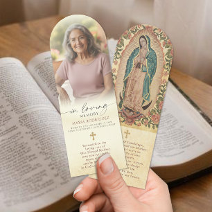 Catholic Loving Memory Photo Guadalupe Memorial Bookmarks