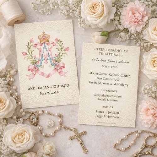 Catholic Marian Baptism Remembrance 