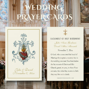 Catholic Marian Cross Wedding Favor Card