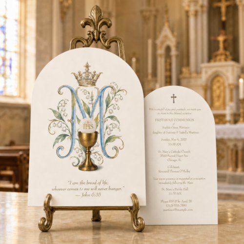Catholic Marian First Holy Communion  Invitation