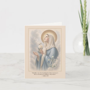 Catholic Marian Monogram Blessed Mary Thank You Card