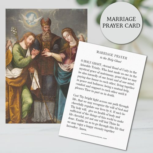 Catholic Marriage Prayer to Holy Ghost Spirit  Business Card