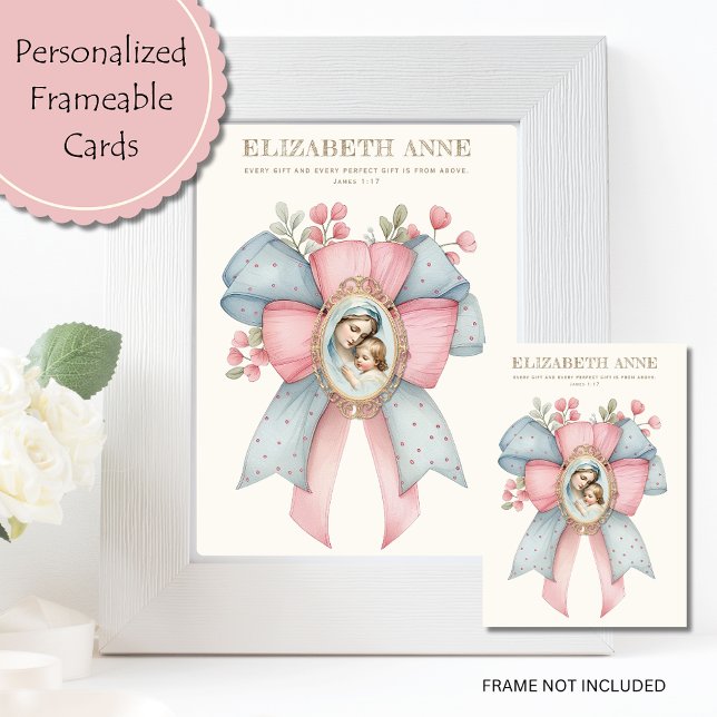 Catholic Mary and Baby Jesus Floral Scripture (What a wonderful gift! )