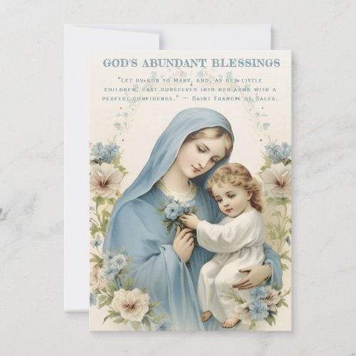 Catholic Mary and Jesus Floral Spiritual Quote