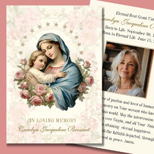 Catholic Mary Funeral Memorial Prayer Card