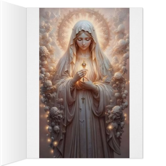 Catholic Mary Funeral Memorial Prayer Folded Card (Inside (Right))