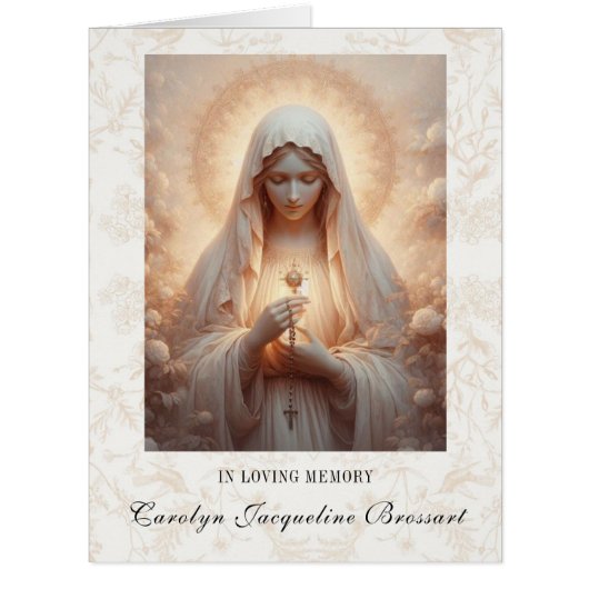 Catholic Mary Funeral Memorial Prayer Folded Card (Front)