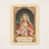 Catholic Mary Funeral Memorial Prayer Holy Card (Front)