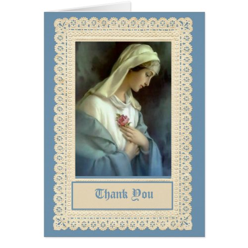 Catholic Mary Funeral Sympathy Holy Card Thank You