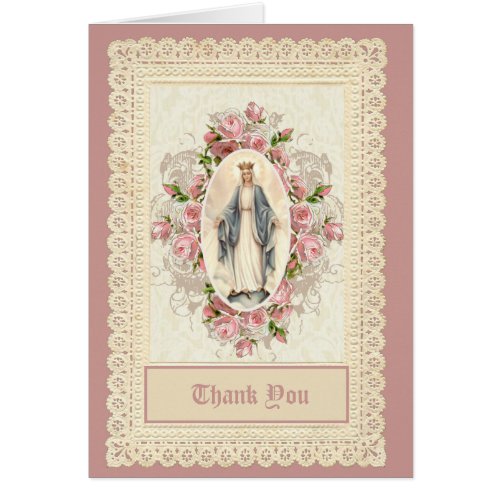 Catholic Mary Funeral Sympathy Holy Card Thank You