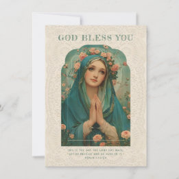 Catholic Mary Religious Floral Vintage