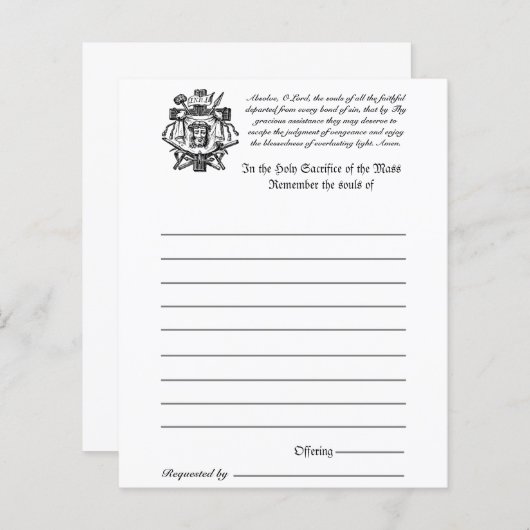 Catholic Mass All Souls Remembrance of the Dead (Front/Back)