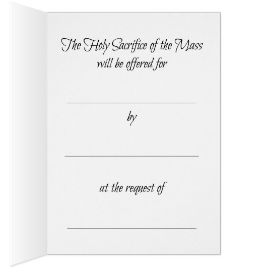 Catholic Mass Memorial Offering Card (Inside (Right))