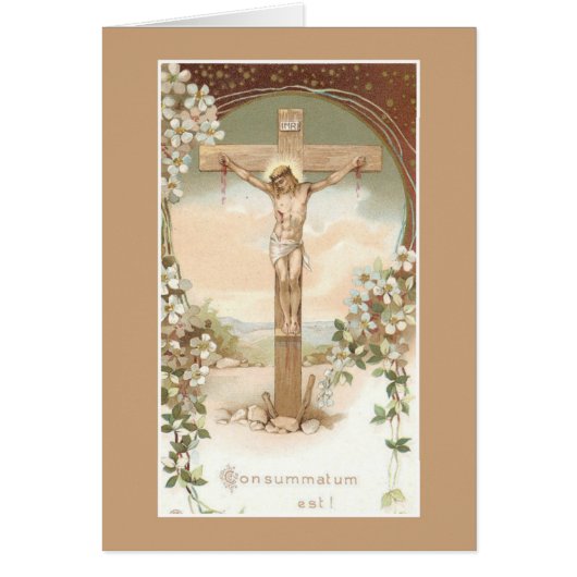 Catholic Mass Offering Card with Crucifix (Front)