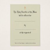 Catholic Mass Offering Cross Lily Holy Cards (Back)