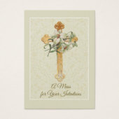 Catholic Mass Offering Cross Lily Holy Cards (Front)