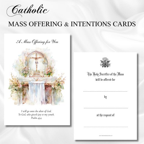 Catholic Mass Offering Intentions Remembrance Note Card