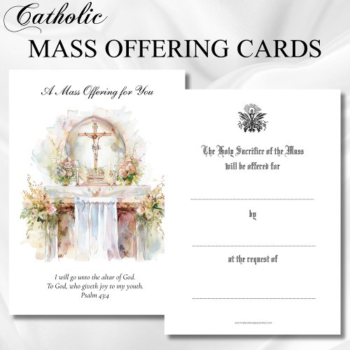 Catholic Mass Offering Intentions Remembrance Note Card