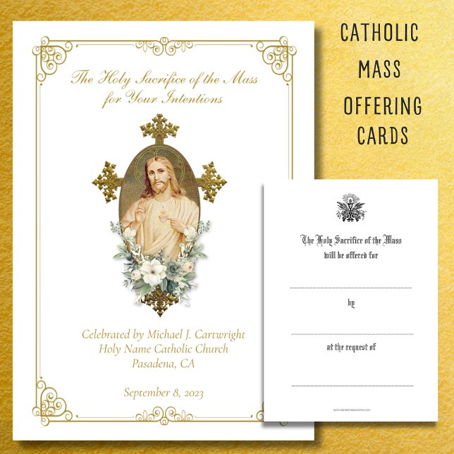 Catholic Mass Offering Intentions Remembrance Note Card (Creator Uploaded)