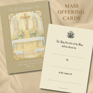 Catholic Mass Offering Intentions Remembrance Note Card