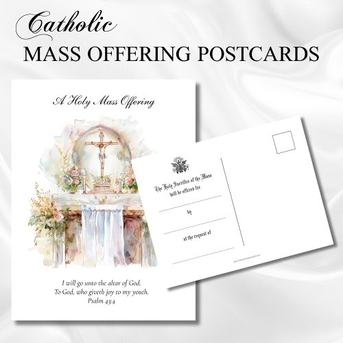 Catholic Mass Offering Intentions Remembrance Postcard