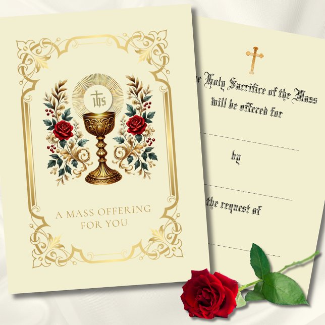 Catholic Mass Offering  Monstrance Floral  Place Card (Creator Uploaded)