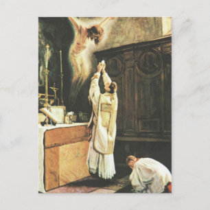 Catholic Mass Offering Priest Holy Religious Postcard