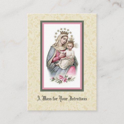 Catholic Mass Offering Queen Mary Jesus Business Card