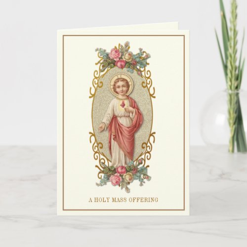 Catholic Mass Offering Sacred Heart Jesus Card