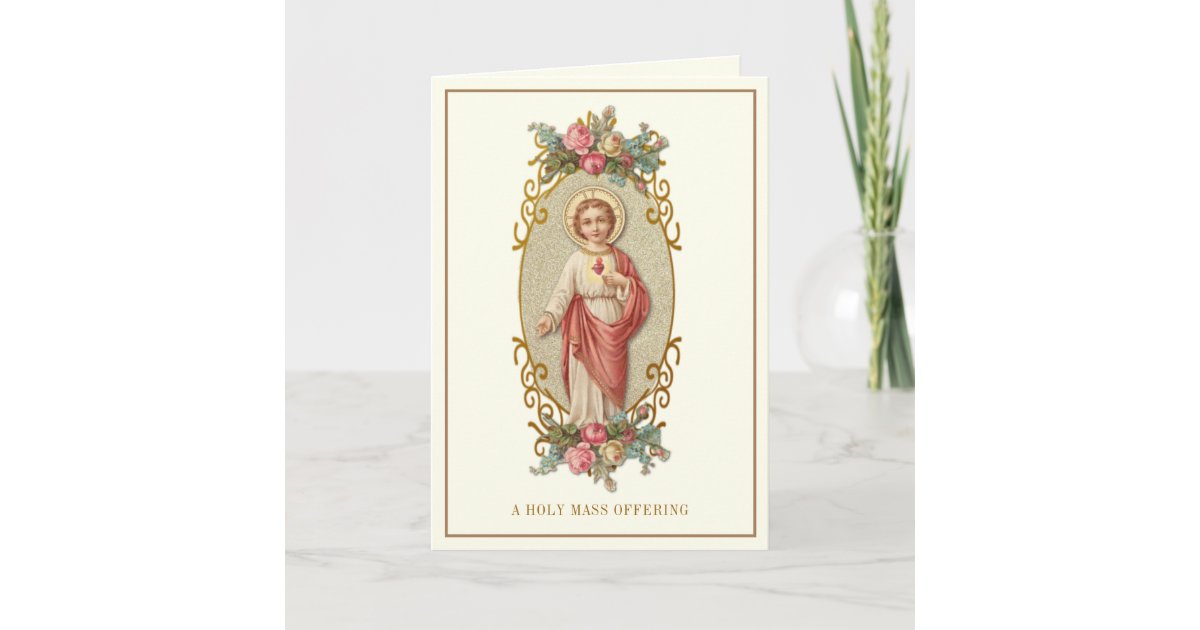 Catholic Mass Offering Sacred Heart Jesus Card | Zazzle