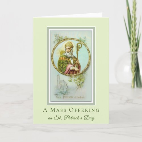 Catholic Mass Offering St Patricks Day Shamrocks Card