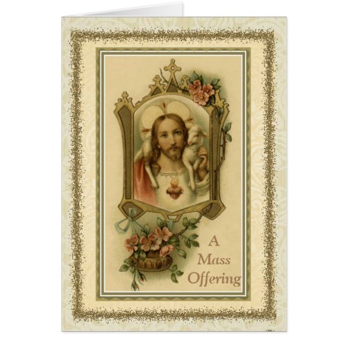 Catholic Mass Sacred Heart Offering Card