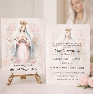 Catholic May Crowning Invitation Blessed Mary