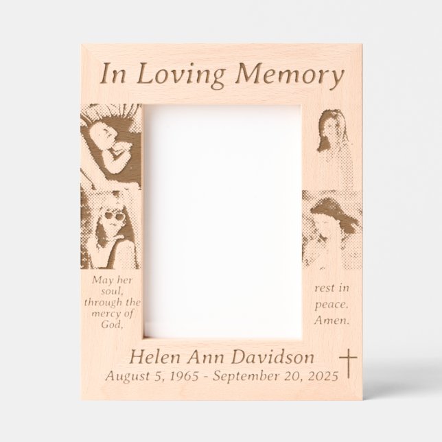 Catholic Memorial Photo Engraved Frames (Front)