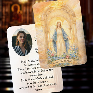 Catholic Memorial Prayer Card Funeral Keepsake