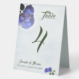 Catholic Misty Blue and Green Table Number Tent